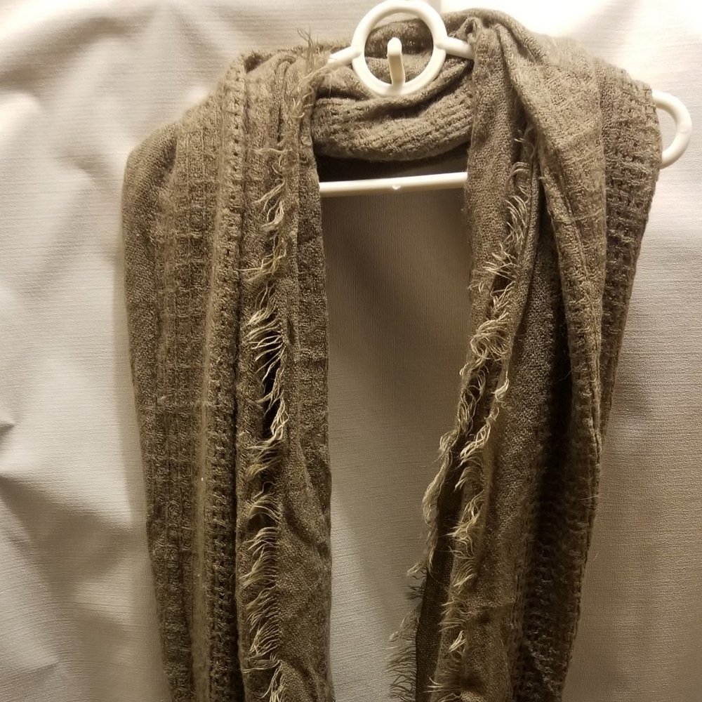 $4 if bundled: Old Navy long brown acrylic fringed infinity scarf